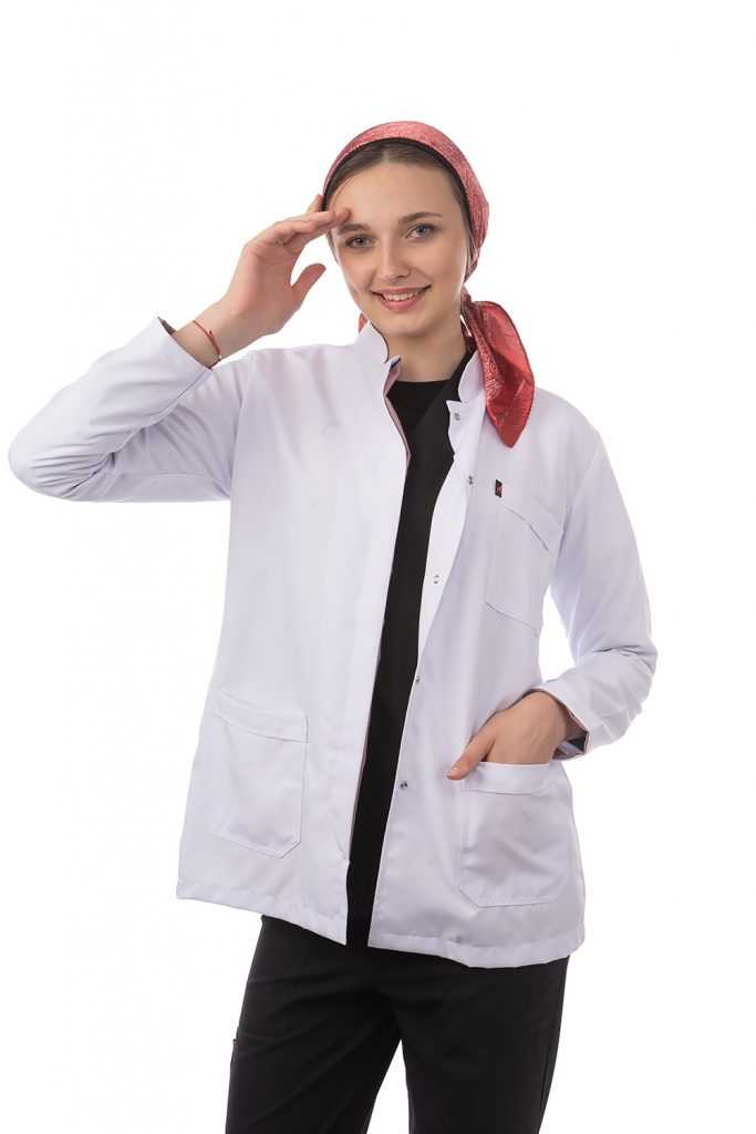 Short Royal Coat - White & Indian Red (3)