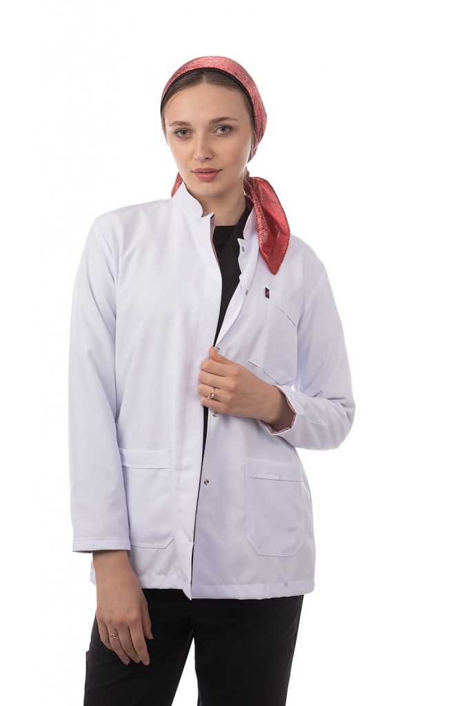 Short Royal Coat - White & Indian Red